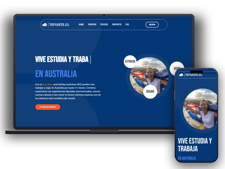 Sitio de Te Fuiste en computador y en teléfono